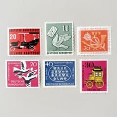 外国切手6枚（ドイツ：郵便関連の切手） - メルカリ