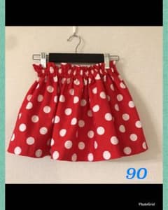 MI様専用　赤水玉ギャザースカート＊90・100・130のサムネイル