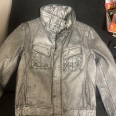 tornado martシルバー レザー風ジャケット - メルカリ