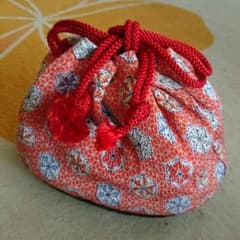 かご巾着 ちりめん 浴衣 着物 夏祭り 袋 花火 和装小物 手提げのサムネイル