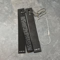 正規品】AMIRI タグ 3連タグ レザー 紙 ボールチェーン - メルカリ