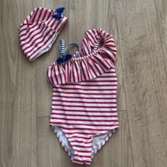 ストライプ ベビー水着(女の子) 2〜3歳向けのサムネイル