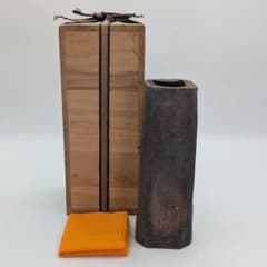 人間国宝 藤原啓 備前焼 四方面取花生 合箱合布 花瓶 花器 花入 華道具 置物 人間国宝 藤原啓 備前焼 四方面取花生 合箱合布 花瓶 花器 花入 華道具