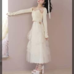 エムミーエメ Side ribbon tulle long skirtのサムネイル