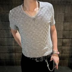 NICOLE CLUB FOR MEN 総柄 Vネック Tシャツ y2k お兄系 - メルカリ