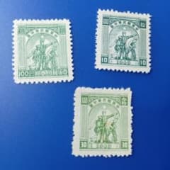 売約3853 外国切手 中華民国 1930年代 北京新版帆船切手 加刷 6連 売約3853 外国切手 中華民国 1930年代 北京新版帆船切手 加刷 6連