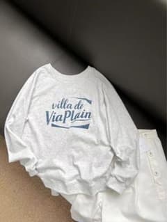 ViaPlain villa de ロゴ 長袖カットソー グレーのサムネイル