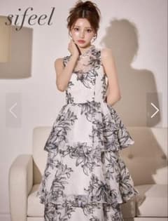 ジュエルズ sifeel 花柄ティアードフリルワンピースドレス/2段フリル