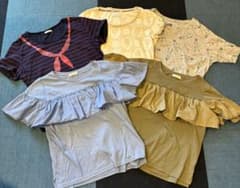 earth music&ecologyルル・ギネスフリル付きグレーTシャツ5枚のサムネイル