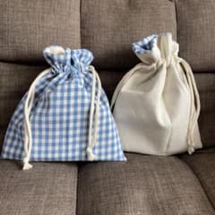 ハンドメイド　巾着セット　キャンパス地　訳アリです！のサムネイル