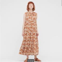 ユニクロ　ポール&ジョー　ティアードワンピース（ノースリーブ） オレンジのサムネイル