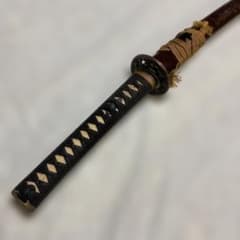 模造刀 濃緑柄 角松透し楕円鍔 茶鞘 - メルカリ