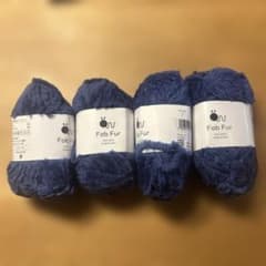 Fab Fur ダークブルー 毛糸 40g 68m 4玉＋αのサムネイル