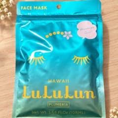 LuLuLun Hawaii 얼굴 마스크 PLUMERIA 하와이 한정