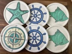 コースター　6セット　海　マリン　オーシャンブルーのサムネイル
