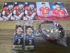 深津旭弘 バレーボール日本代表グッズ トレカ ステッカー リストバンド8点セットのサムネイル