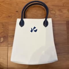 キタムラ ホワイト×ネイビー トートバッグ - メルカリ