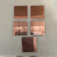 銅板　厚み0.8mm 60mm角　5枚セットのサムネイル