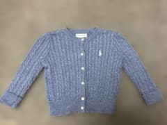 Ralph Lauren ケーブルニット カーディガン ライトブルー　キッズのサムネイル