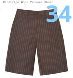 新品Supreme Pinstripe Wool Trouser Short34 - メルカリ