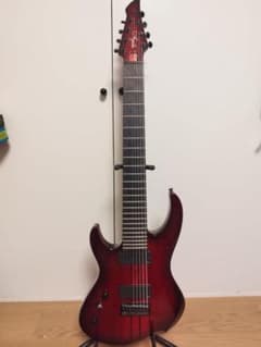 ひ*な様 8弦　レッドエレキギター スルーネック　レフティーのサムネイル