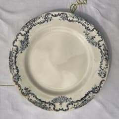 프랑스 골동품 R&A Salins Yvonne 꽃 패턴 플레이트 24cm