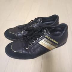 DOLCE & GABBANA ブラック ゴールド スニーカー　27.5cmのサムネイル