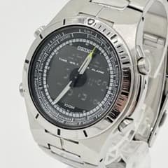 SEIKO 월드 타임 아나데지 100M 방수 메탈 밴드 레트로
