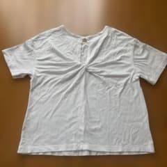 GU ジーユー バックツイストデザイン 半袖白Tシャツ ホワイト 白