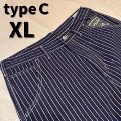 【typeＣ-XL】 ウォバッシュ　ストライプ　デニム　パンツ　ヒッコリー
