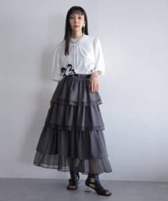 【美品】HARE シアーMIXティアードスカートのサムネイル