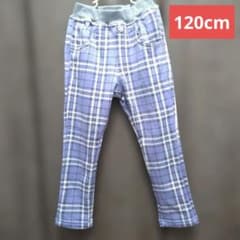 トップバリュ　ロングパンツ　パープルチェックのサムネイル