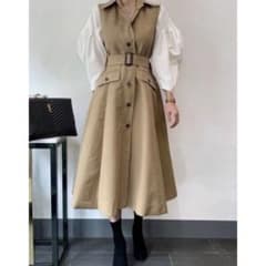 Lilas 定価10,600円 ブラウス＆トレンチワンピースセットのサムネイル