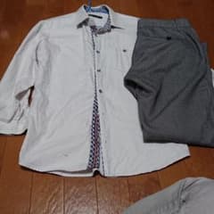 MEN'S MELROSE 七分シャツ ドット柄スラックス セットのサムネイル
