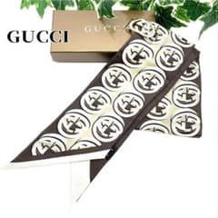 【良品】GUCCI GG総柄 シルク ネックボウ スカーフ リング付 良品】GUCCI GG総柄 シルク ネックボウ スカーフ リング付 - メルカリ