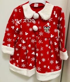 ワンピース　クリスマス　ミニー　ディズニー　サイズ120 赤　雪の結晶のサムネイル
