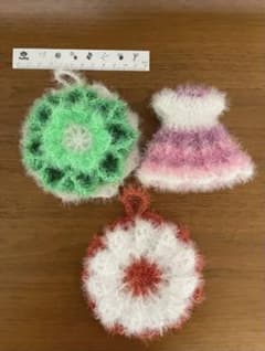 ハンドメードエコたわし 3点セット(韓国毛糸)のサムネイル