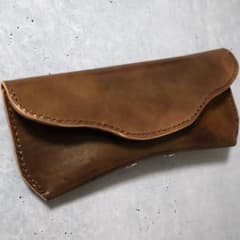メガネケース ブラウン 手染め 一点物のサムネイル