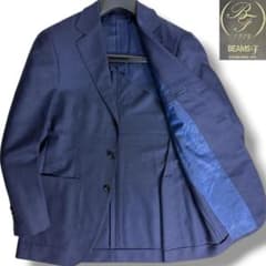J6211 美品 ビームスF 22SSカノニコ生地ホップサックジャケット 紺46 J6211 美品 ビームスF 22SSカノニコ生地ホップサックジャケット 紺46