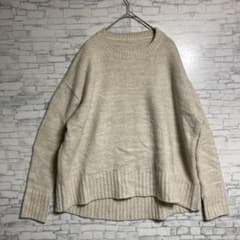 ZARA ザラ　ベージュ クルーネック 長袖 ニット プルオーバー　ウール混のサムネイル