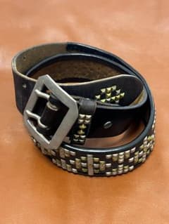 ウルフズヘッド/WTAPS スタッズ黒レザーベルト - メルカリ