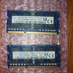 計16GB】SKhynix 8GB DDR3L ノートPC用メモリ 2枚セット - メルカリ