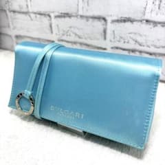 BVLGARI 水色 クラッチバッグ ポーチ シルバーメダル - メルカリ