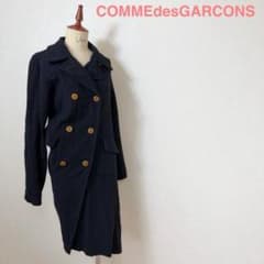 COMME des GARCONS ダブル ロングコート ブラック - メルカリ