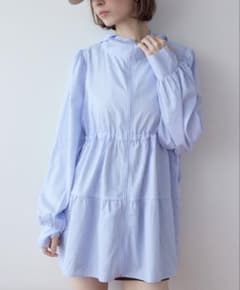 【再値下】完売 SEA DRESS ストライプ フード付 ラッシュガード ブルーのサムネイル