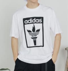 adidas Originals トーチロゴ Tシャツ ホワイト サイズXO
