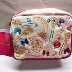 セーラームーン刺繍ポーチ ホワイト/ピンクのサムネイル