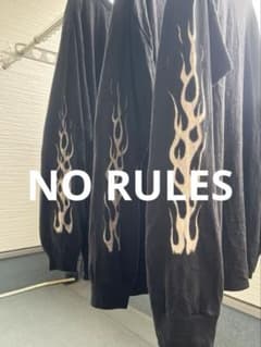 NO RULES オリジナル　インナー用ロンt 黒　ギルダンL 袖フレイム NO RULES オリジナル インナー用ロンt 黒 ギルダンL 袖フレイム - メルカリ