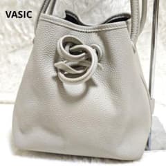 美品✨ ヴァジック ボンドミニ レザー 巾着 ハンドバッグ 手提げ 