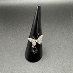 Christian Dior トロッターロゴ バタフライ ラインストーン リング
